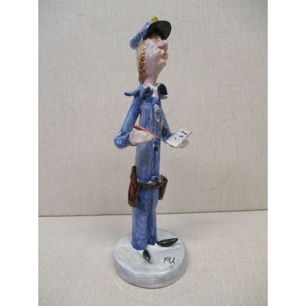 Policeman Statue Signed Italy with Certification Hangin on arm 9" Gift